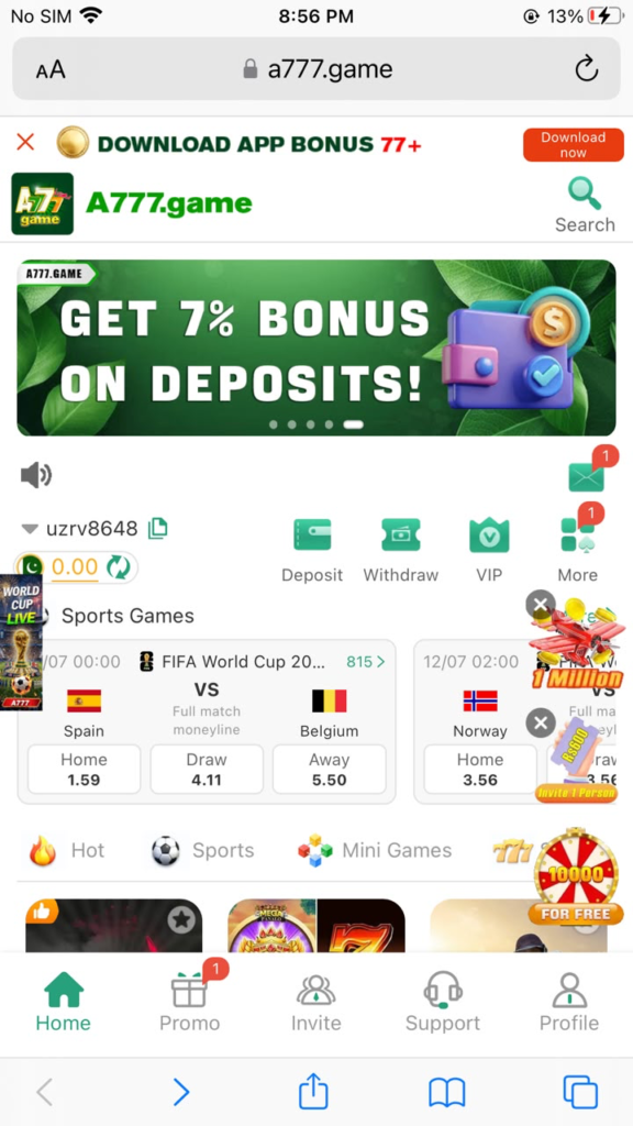 A777 Game APK 2026 Deposite